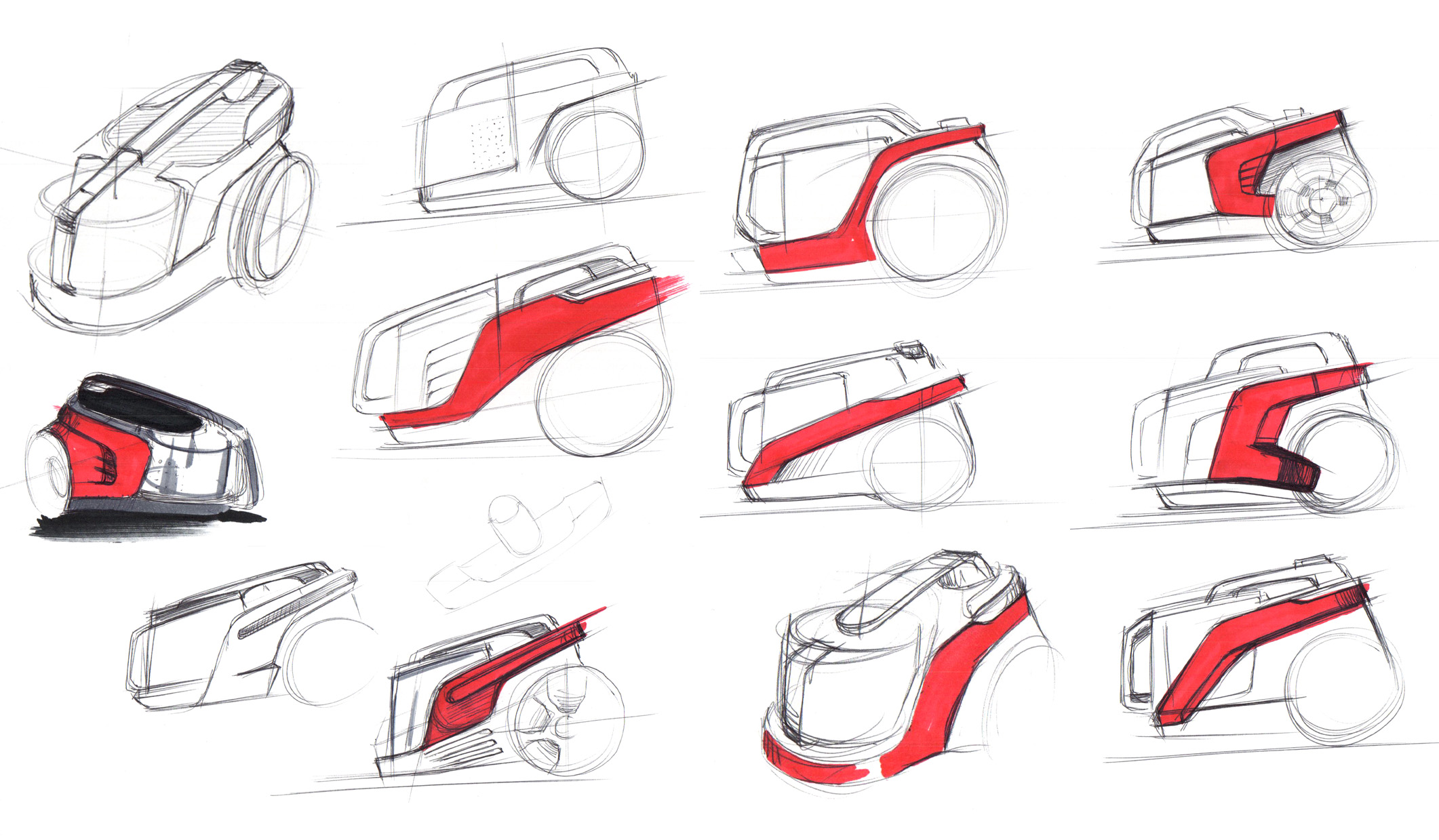 Arzum Olimpia Cyclone Vacuum Cleaner Design Ideation Sketches