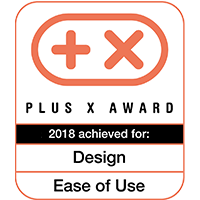 Plus X Award 2018 for Design & Ease of Use